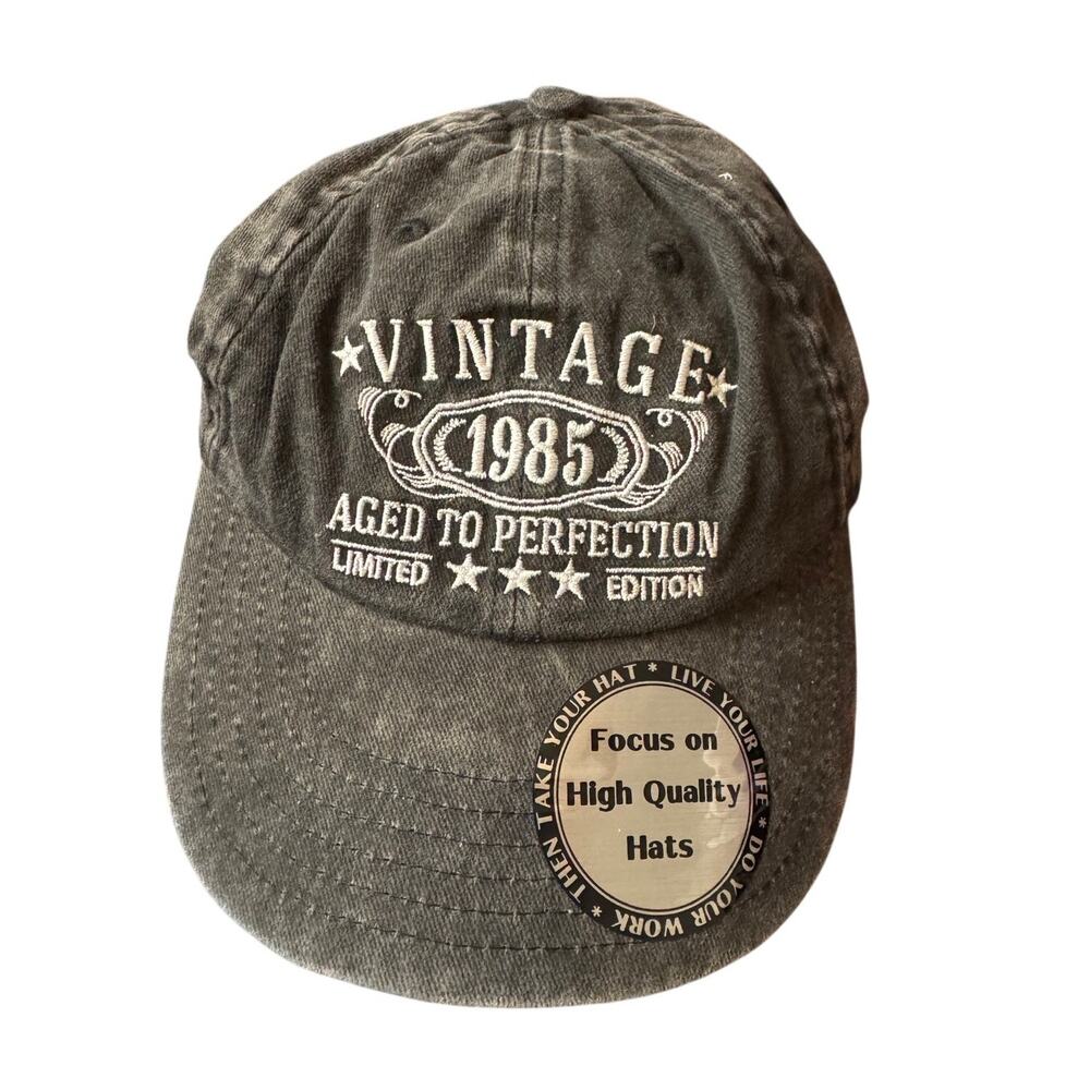 0029 New Black Denim 1985 Baseball Cap Embroidered